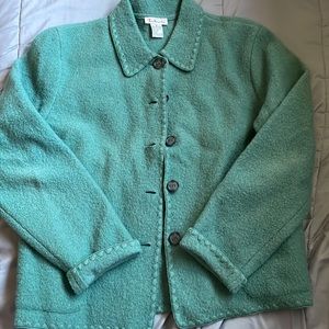 green/blue wool collard coat